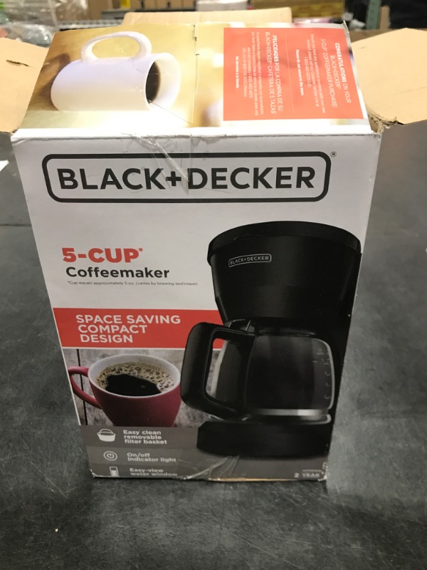 Photo 3 of BLACK+DECKER 5-Cup Compact Switch Coffeemaker, Black