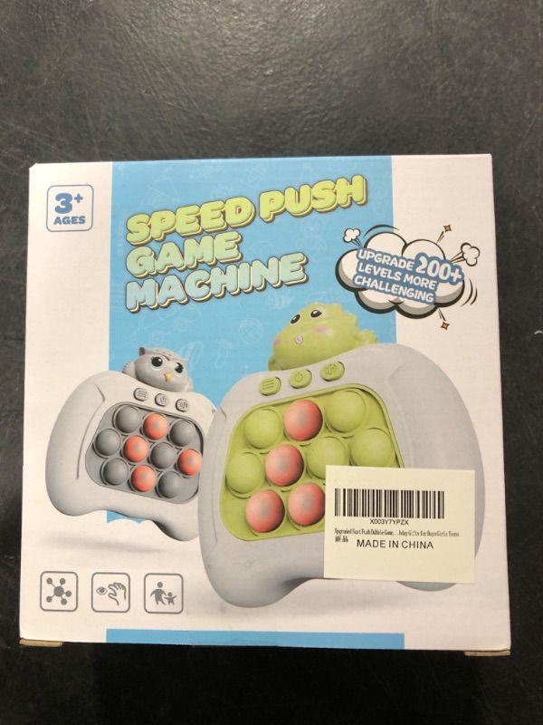 Photo 1 of Fast Push Game, Upgraded Pop Fidget Light Up Bubble Handheld Game Toys, Electronic Quick Push Game Fidget Sensory Toys for Autistic Children, Great Birthday for Boys Girls & Teens