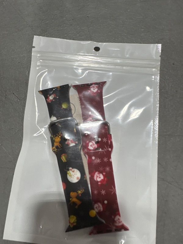 Photo 1 of 2 Packs Strap for Apple Watch Band 40mm 41mm 38mm 46mm 44mm 45mm 42mm 49mm, Soft Silicone Bracelet Compatible with iWatch Band Series Ultra 10/9/8/7/6/SE/5/4/3/2/1 Women Men Gift
