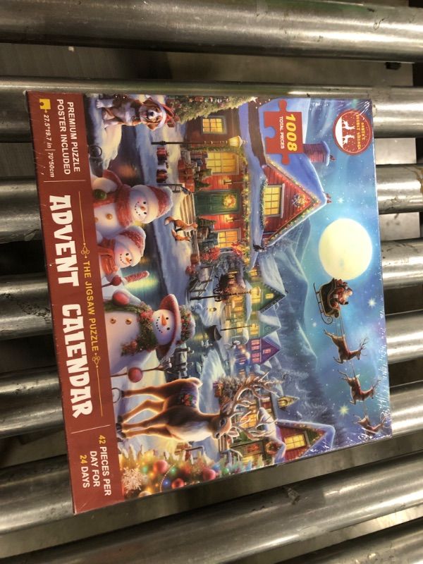 Photo 1 of Jigsaw Puzzle Advent Calendar 2024 for Kids and Adults- 1008 Pieces Puzzle 24 Days Christmas Countdown Calendar Family Game Christmas Gifts for Kids Adults - Santa's?Secret?Village(27.56 x 19.68 Inch)