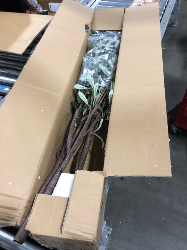 Photo 1 of Phimos Artificial Olive Tree Tall Fake Potted Olive Silk Tree with Planter Large Faux Olive Branches and Fruits Artificial Tree for Modern Home Office Living Room Floor Decor Indoor (7FT)