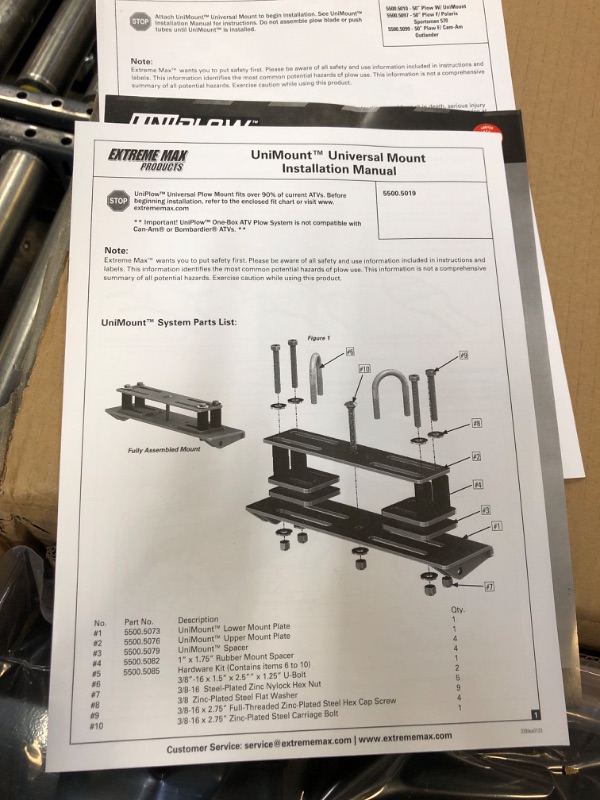 Photo 5 of Extreme Max 5500.5010 UniPlow One-Box ATV Plow System with UniMount Kit - 50"