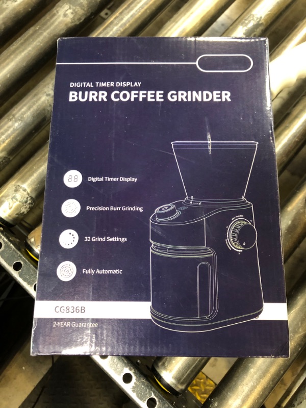 Photo 1 of SHARDOR Burr Coffee Grinder Electric with 32 Grinding Sizes, Coffee Grinders for Home Use with 40 Seconds Adjustable Electronic Timer, Coffee Bean Grinder with Chamber Cleaning Button