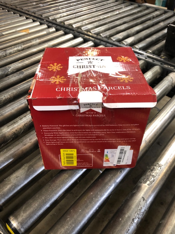 Photo 1 of Set of 3 Christmas Lighted Gift Boxes Decorations, Pre-lit 60LED Warm Boxes with Warm White Lights, Battery Operated Christmas Lights Decor for Xmas Tree, Home, Party, Holiday?Indoor