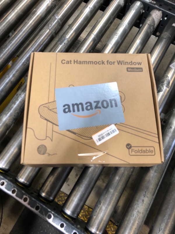 Photo 1 of Zakkart Foldable Cat Hammock for Window - Cordless, Embeded Machine Washable Bed, Robust Metal Frame - Cat Window Perch for Large Cats and Kitten (Brown Bolster Bed, Medium)