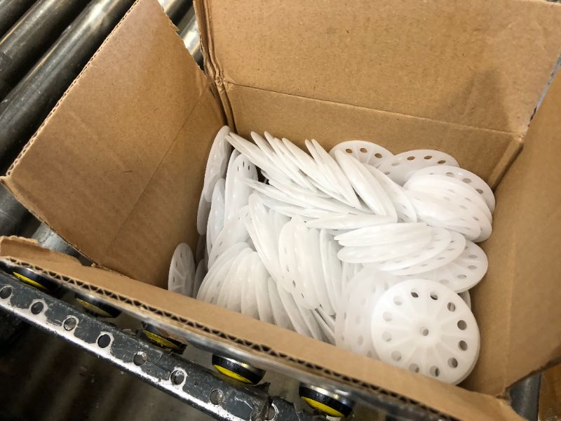 Photo 1 of 60mm Reinforced 30% Glass Fibre Washers for Fixing Rigid Insulation Boards, White - 200PCS