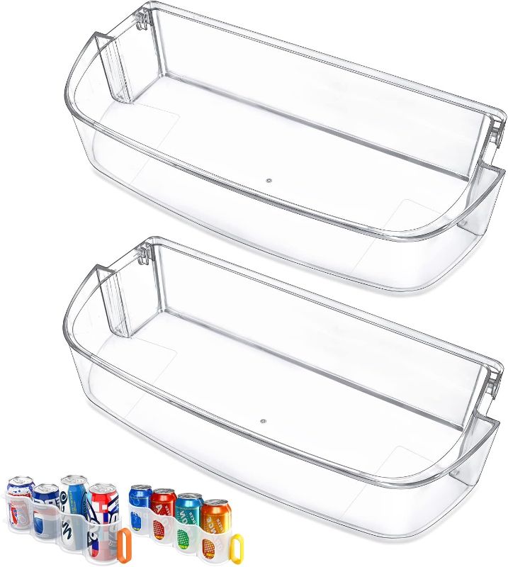 Photo 1 of [Upgraded]WPW10710203 Refrigerator Door Bin Shelf Replacement Compatible With Kenmore Whirlpool Refrigerator Door Shelf Replace W10710203 PS11757236 AP6023888 W10451871 WRS571CIDM01 WRS588FIHZ04 2PACK
