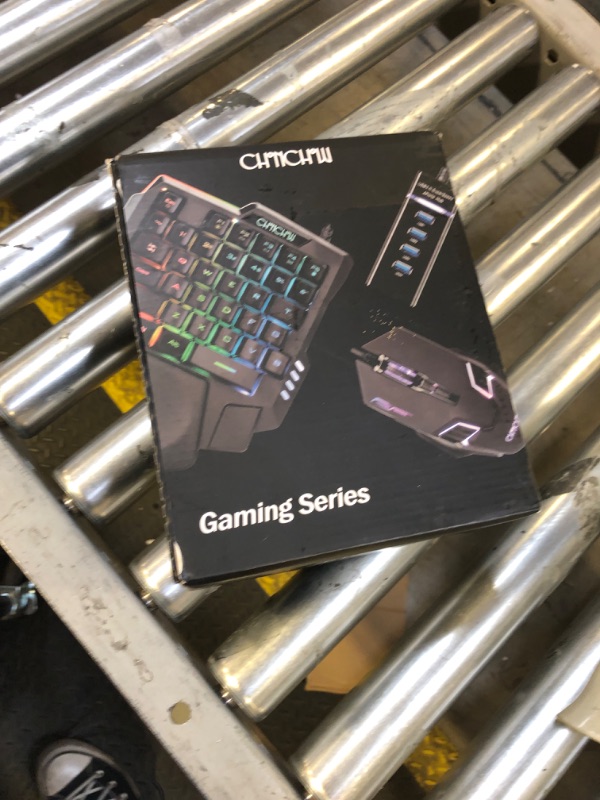 Photo 1 of One Handed Half Keyboard Mouse USB Spilitter Type-C Adapter Gaming Combo with RGB LED Backlit 7200DPI CPI Customize 4 Port Adapter Mini Size Small Wired Set for LOL/Wow/fortnite/Dota/PUBG