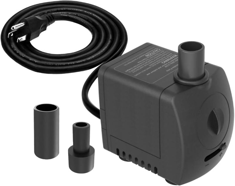 Photo 1 of Submersible Pump 150GPH (550 L/H 9.5W) Ultra Quiet with Dry Burning Protection 4ft High Lift for Fountains, Hydroponics, Ponds, Aquariums & More……
