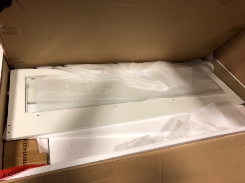 Photo 1 of DWVO Vanity with LED-Lit Mirror & Electrical Socket, Cosmetic Vanity Station with 11 Compartments and Magnifier, 46'' Dressing Table with Seating Storage for Bedroom