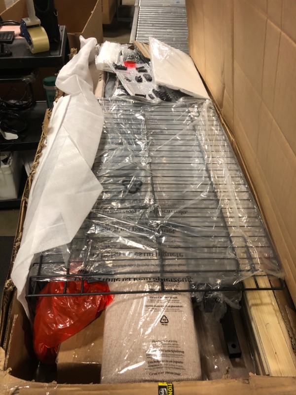 Photo 1 of Novilla Upholstered Queen Size Bed Frame Platform with 4 Storage Drawers and Fabric Headboard, Non-Slip and Noise-Free Queen Bed Frame, Strong Wooden Slats, No Box Spring Needed, Beige