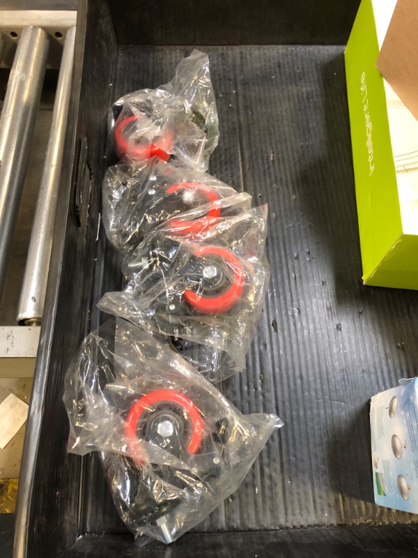Photo 1 of Nefish Stem Caster Wheels 3 Inch with Dual Locking, Heavy Duty Threaded Stem Casters UNC 3/8"-16x1" No Noise Swivel Casters, Set of 4 Castor Wheels for Furniture, Dollies, Trolleys
