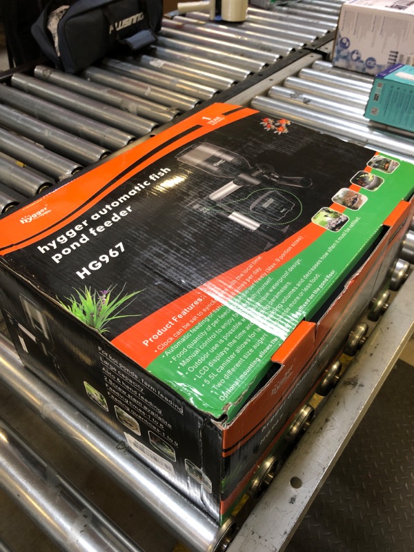 Photo 1 of hygger Large Programmable Auto Pond Feeder with LCD Display Controller Automatic Fish Food Feeding Dispenser Outdoor Koi Fish Feeder 5.5 L Capacity