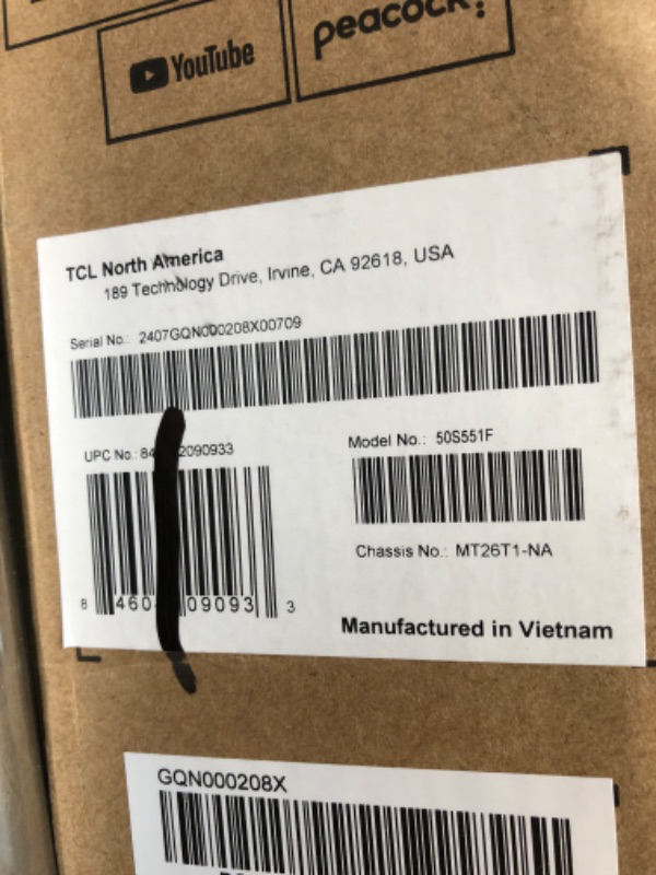 Photo 1 of TCL 50-Inch Class S5 UHD 4K LED Smart TV with Fire TV (50S551F