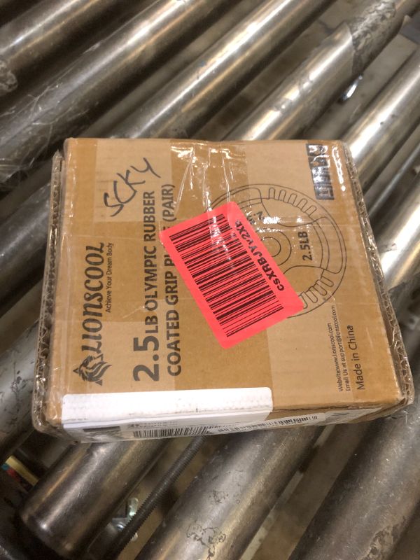 Photo 1 of LIONSCOOL 2-Inch Rubber Coated Olympic Grip Plate in Pairs or Single for Strength Training, Weightlifting and Bodybuilding, 2.5-45LBS, One Year Warranty (2.5LB PAIR)