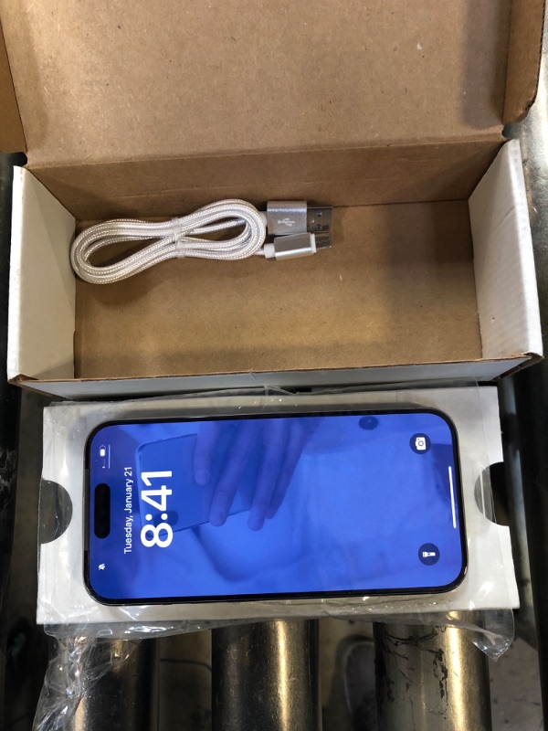 Photo 2 of ORIGINAL BOX NOT INCLUDED ----- Apple iPhone 15 Pro, 512GB, Natural Titanium - Unlocked (Renewed)