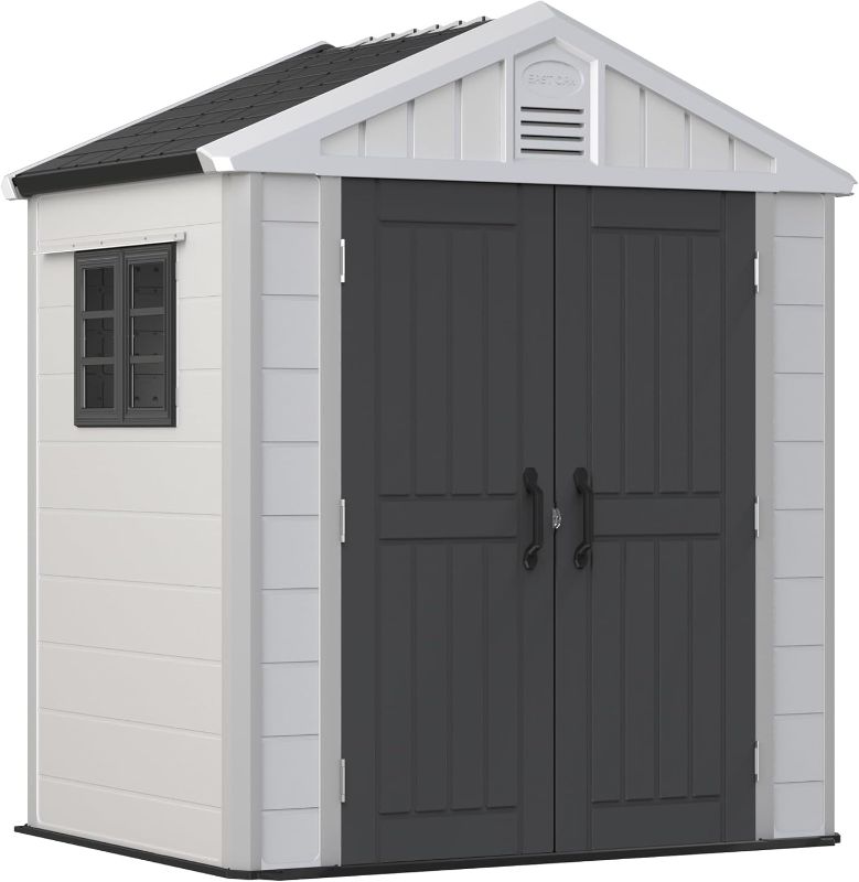 Photo 1 of EAST OAK LARGE OUTDOOR STORAGE SHED MODEL PSS23003 - GRAY AND WHITE