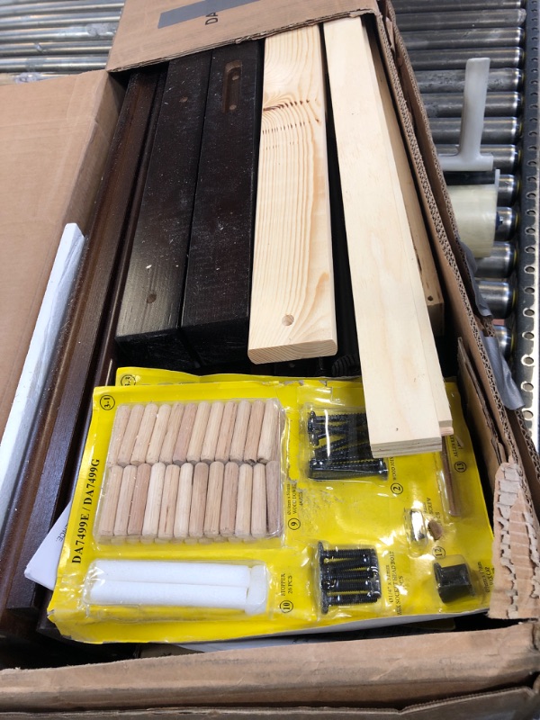 Photo 1 of DHP Airlie Convertible Wood Bunk Bed, Stackable and Detachable Bed Frames for Kids and Teens, with Angled Ladder, High Guardrail, Wood Slats, No Boxspring Required, Twin-Over-Full, Espresso