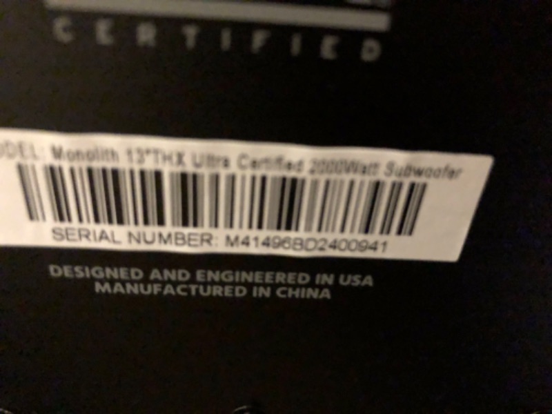 Photo 3 of Monolith THX Ultra Certified 2000 Watt Powered Subwoofer - 13-Inch, Massive Output, Low Distortion, for Studio and Home Theater Systems, Black Ash Finish