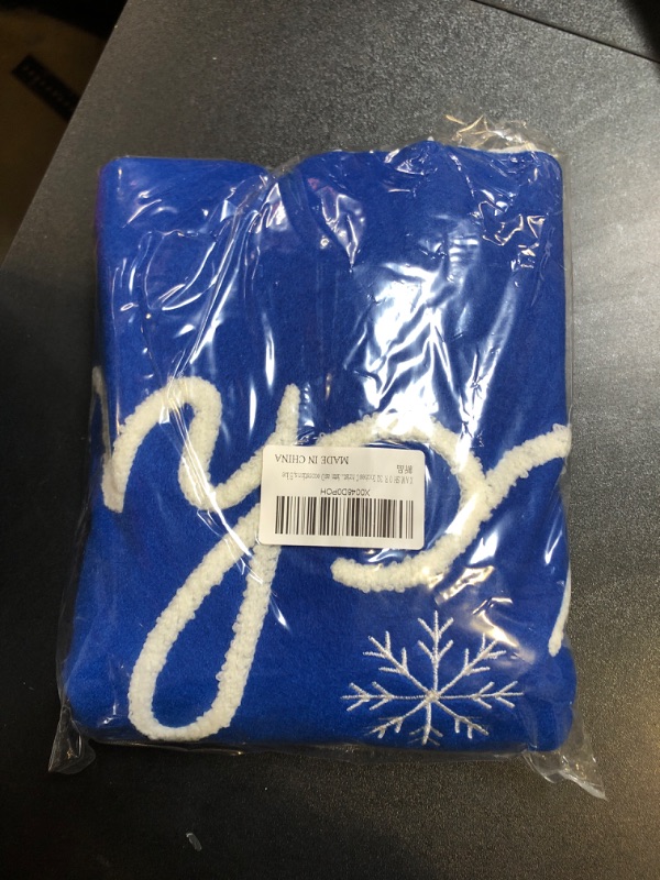 Photo 1 of XAMSHOR 32 Inches Christmas Tree Skirt, Felt Xmas Tree Skirt with Embroidered Merry Christmas Patterns, Indoor Christmas Decorations, Blue