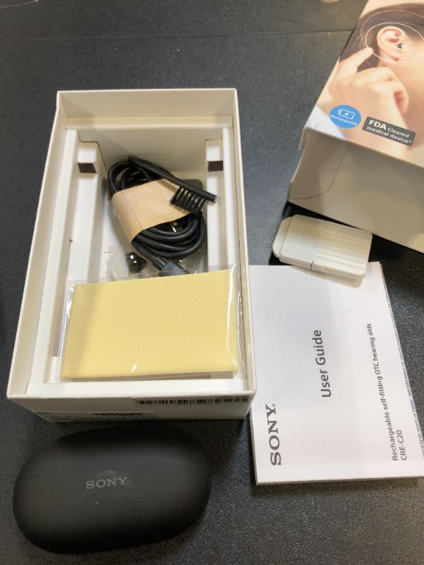 Photo 4 of Sony CRE-C20 Self-Fitting OTC Hearing Aids for Mild to Moderate Hearing Loss, Prescription-Grade Sound Quality, Compact Virtually Invisible Design, Customizable App, and Rechargeable Battery