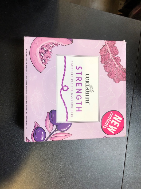 Photo 1 of Curlsmith - Strength Complete Kit for Damaged Hair, with Core Strength Shampoo, Multi-Tasking Conditioner, Bond Curl & Shape Up Aqua Gel