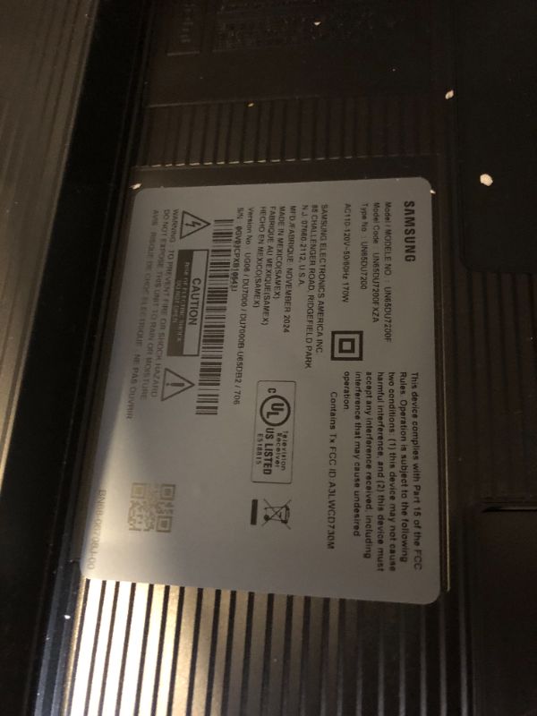 Photo 1 of 65” Class DU7200 Crystal UHD 4K Smart Tizen TV.