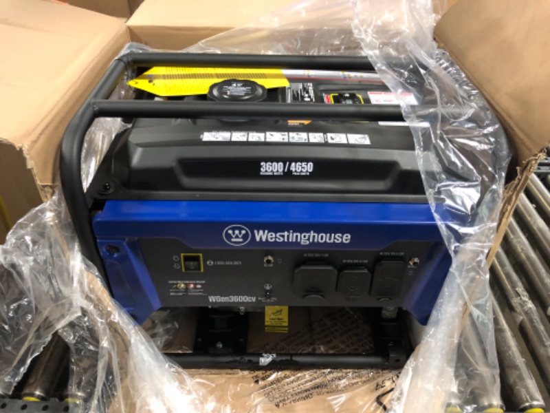 Photo 2 of Westinghouse Outdoor Power Equipment 4650 Peak Watt Portable Generator, RV Ready 30A Outlet, Gas Powered, CO Sensor