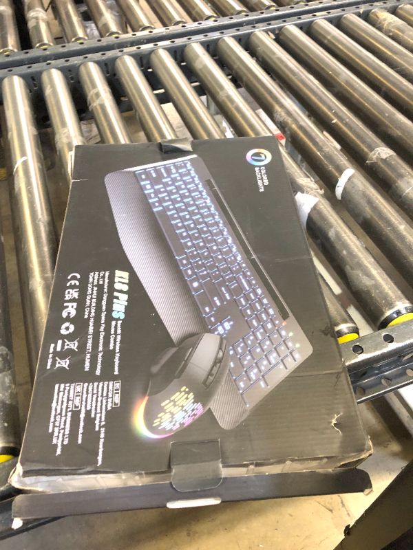 Photo 1 of Wireless Keyboard and Mouse Backlits, Wrist Rest, Jiggler Mouse, Rechargeable Ergonomic Keyboard with Phone Holder, Silent Light Up Combo for Computer, Mac, PC, Laptop, Chromebook (Rose Gold)