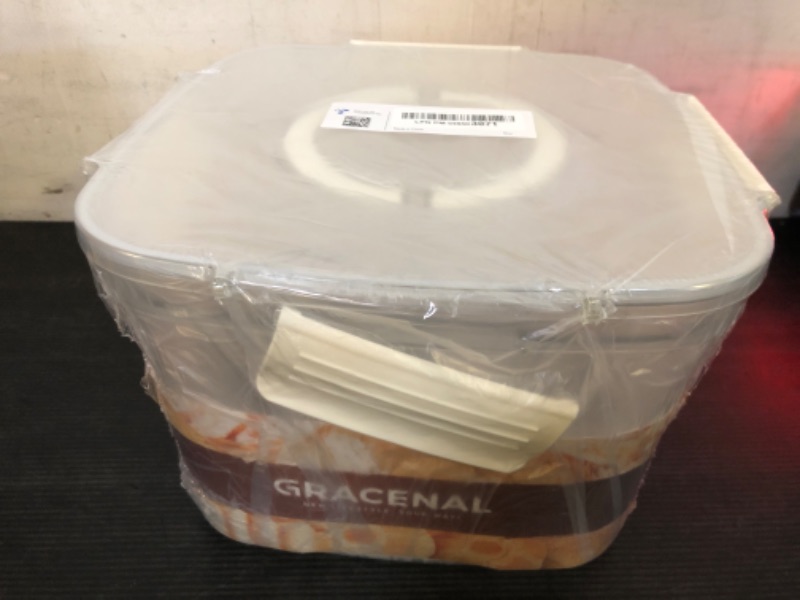 Photo 1 of Gracenal Bread Box for Kitchen Countertop, 12L/floz Airtight Food Storage Containers with Lids, Bread Flour Container for Homemade Sourdough Bread, Portable with Handle, Clear Plastic