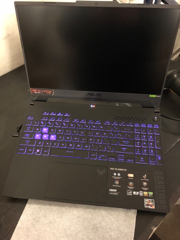 Photo 3 of ASUS TUF Gaming A15 Gaming Laptop, 15.6” FHD 144Hz, 100% sRGB Display, GeForce RTX 4050, AMD Ryzen 7 7435HS, 16GB DDR5, 512GB PCIe SSD, Wi-Fi 6, Windows 11, FA507NUR-AS73