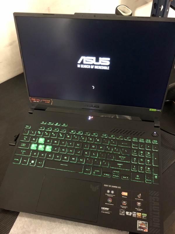 Photo 4 of ASUS TUF Gaming A15 Gaming Laptop, 15.6” FHD 144Hz, 100% sRGB Display, GeForce RTX 4050, AMD Ryzen 7 7435HS, 16GB DDR5, 512GB PCIe SSD, Wi-Fi 6, Windows 11, FA507NUR-AS73