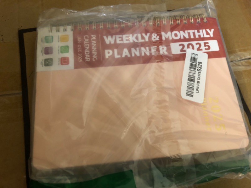 Photo 1 of 2025 Planner - Weekly and Monthly Planner Spiral Bound, January 2025 - December 2025, Hardcover 2025 Calendar Planner Book with Tabs, Inner Pocket, Perfect for Office Home School Supplies - A5 (6.3" x 8.5"), Pink
