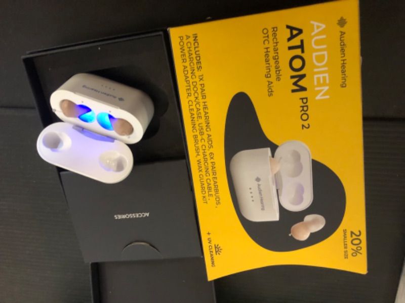 Photo 2 of Audien ATOM PRO 2 Wireless Rechargeable OTC Hearing Aid, Premium Comfort Design and Nearly Invisible