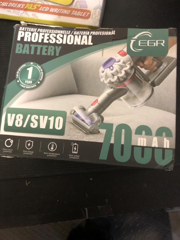 Photo 1 of EGR Upgraded 7000mAh V8 Battery Replacement Compatible with Dyson V8 Animal Battery Replacement V8 Absolute V8 Motorhead V8 Fluffy SV10 Carbon Fiber Vacuum Cleaner 2 Filters and 3 Screws Included