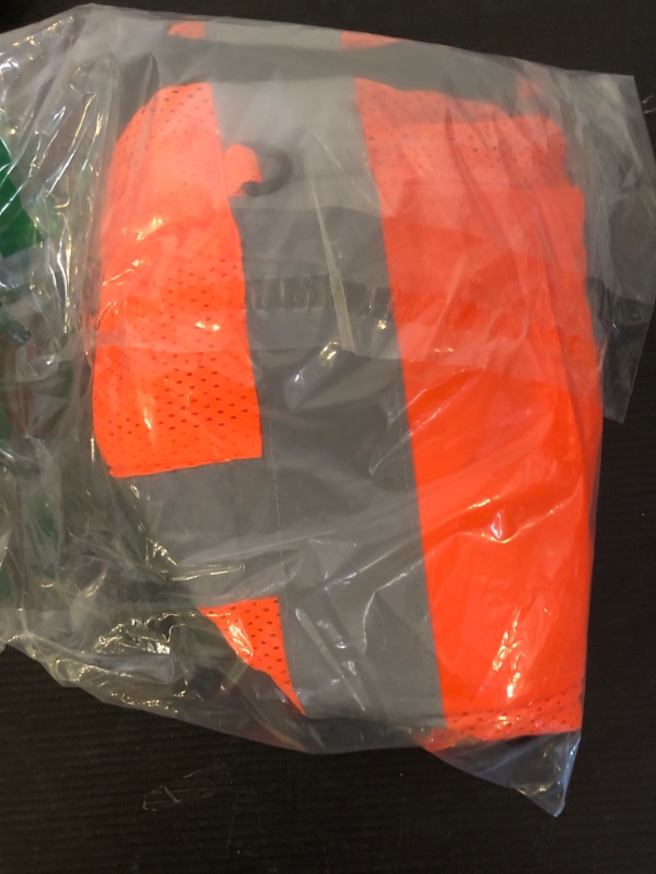 Photo 1 of A-SAFETY High Visibility Mesh Safety Reflective Vest with Pockets and Zipper,Hi Vis Viz Reflective Safety Vest(Orange Mesh XXL)