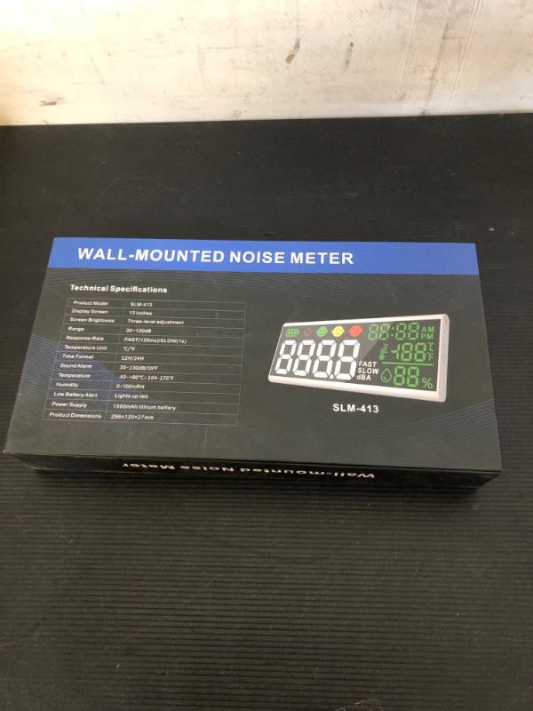 Photo 2 of 11 Inch LED Decibel Meter, 2.4G 4 in 1 Sound Decibel Meter, Wall Mounted Rechargable Display Sound Level Meter for Classroom, Studio, Home, Factory
