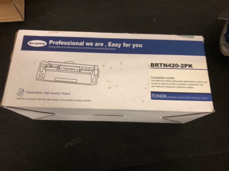 Photo 2 of 2 Pack TN420 TN-420 Toner Cartridge Black: Replacement for Brother TN 420 to use with HL-2270DW 2280DW 2230 2240 MFC-7360N 7860DW 7065DN Intellifax 2840 2940 Printer Toner