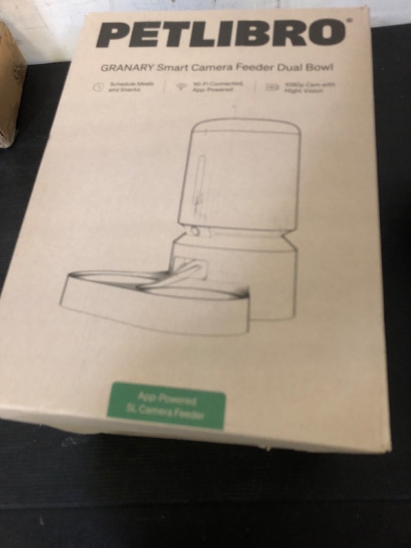 Photo 1 of PETLIBRO Automatic Cat Feeder with Camera for Two Cats, 1080P HD Video with Night Vision, 5G WiFi Pet Feeder with Phone APP Control, 2-Way Audio for Cat & Dog, Low Food & Motion & Sound Alerts