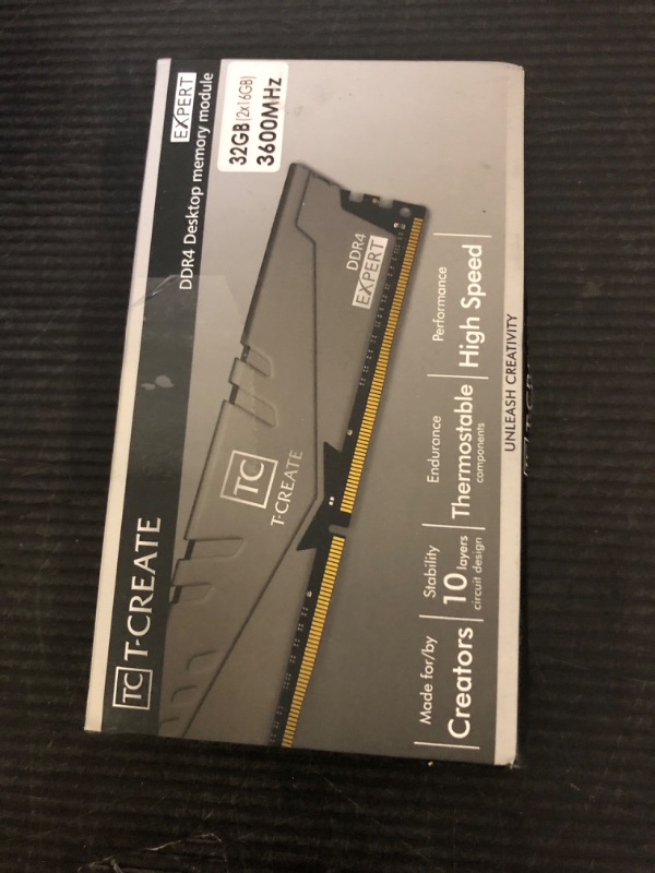 View 2 of TEAMGROUP T-CREATE Expert overclocking 10L DDR4 32GB Kit (2 x 16GB) 3600MHz (PC4 28800) CL18 Desktop Memory Module Ram - TTCED432G3600HC18JDC01