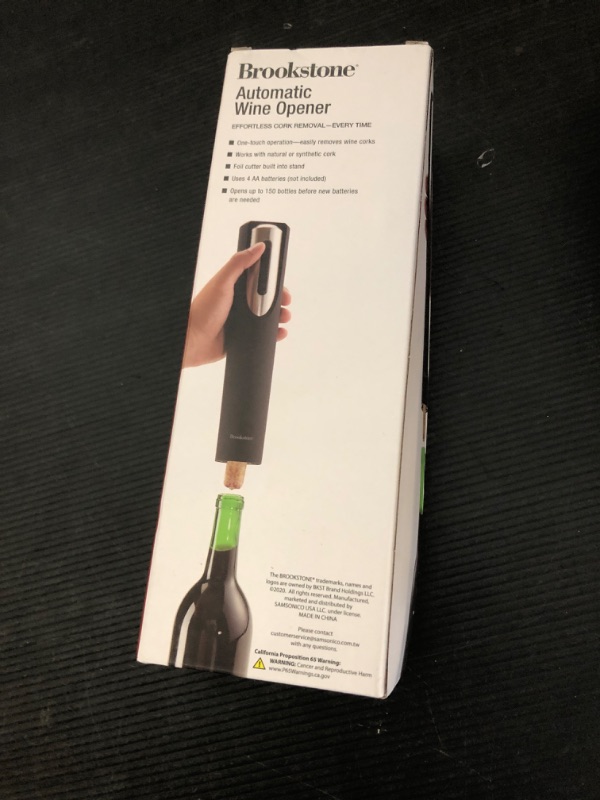 Photo 1 of Brookstone Electric Wine Opener & Foil Cutter with Stand, Automatic Wine Bottle Opener, Battery Operated Corkscrew Opener, Kitchen, Wine Gifts for Men