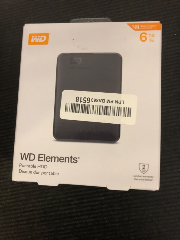 Photo 1 of WD 6TB Elements Portable External Hard Drive for Windows
