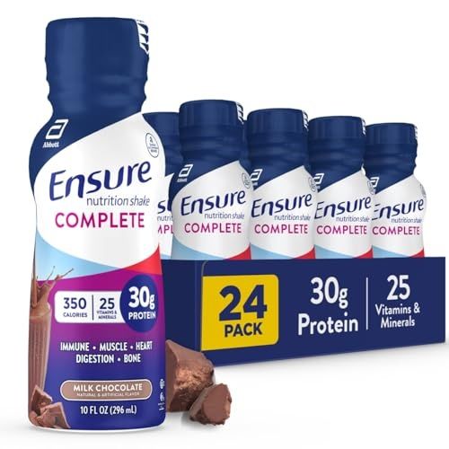 Photo 1 of **Exp 12/1/24**
Ensure COMPLETE Nutrition Shake, 30g of Protein, Meal Replacement Shake, with Nutrients for Immune Health, Chocolate, 10 Fl Oz (Pack of 24)