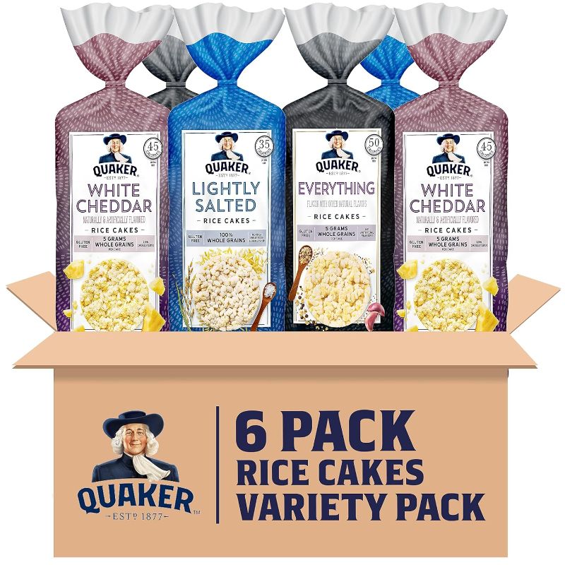 Photo 1 of **Exp 7/8/24**
Quaker Large Rice Cakes, Gluten Free, 3 Flavor Variety Pack, 6 Count Flavored Variety