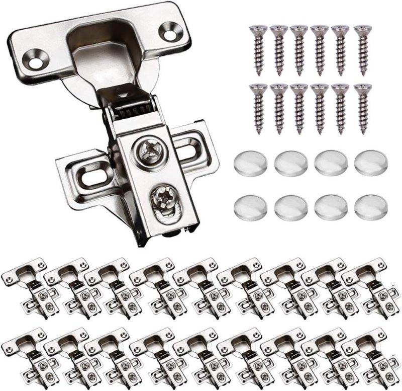Photo 1 of 20 Pack Soft Close Cabinet Door Hinges for 1/2" Partial Overlay Cupboard, 100 Degree Opening Angel, Stainless Concealed Kitchen Cabinet Hinges with Mounting Screws and Manual
