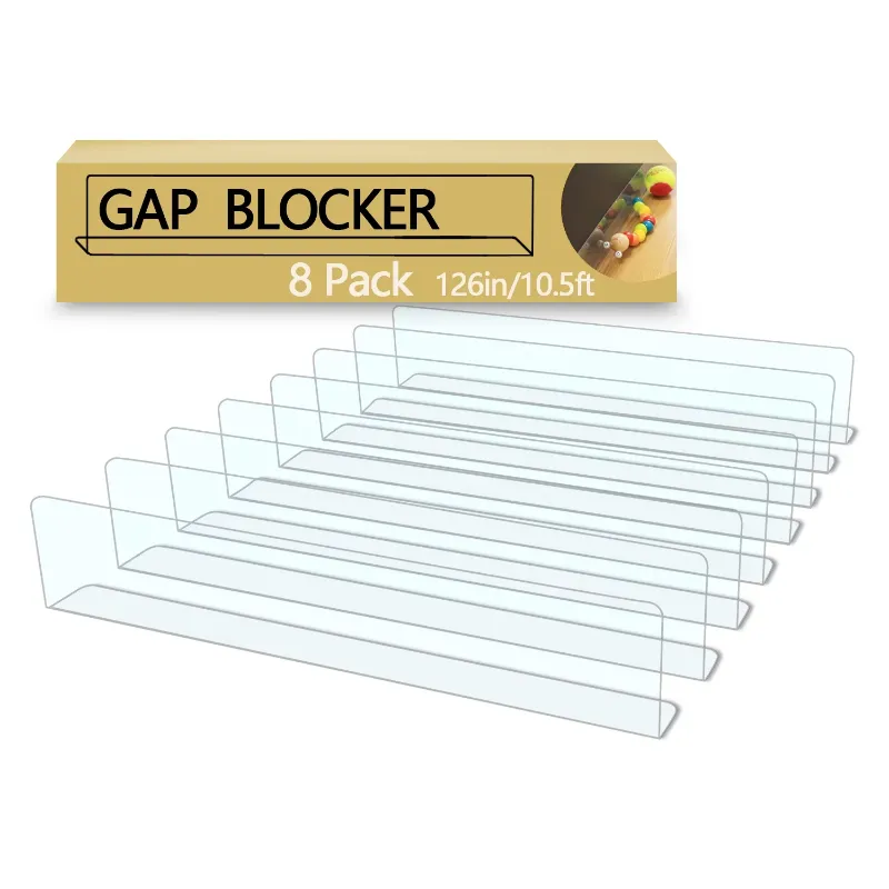 Photo 1 of 8-Pack Toy Blocker, Gap Bumper for Under Furniture, BPA Free Safe PVC with Strong Adhesive, Stop Things Going Under Sofa Couch or Bed, Easy to Install 3.2"H