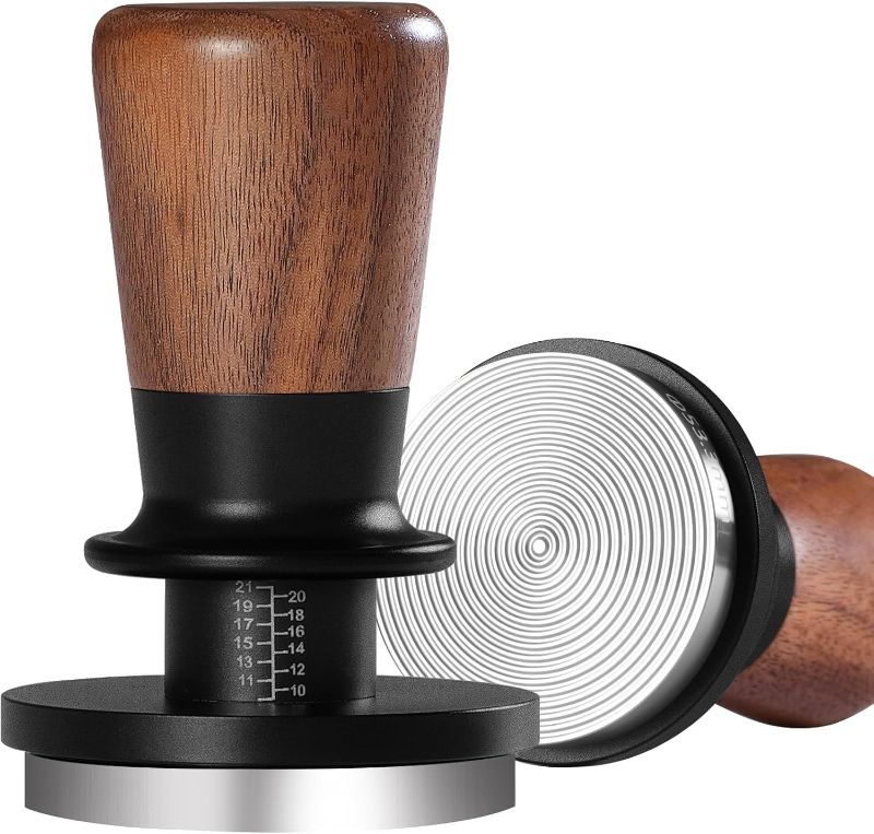 Photo 1 of (READ FULL POST) PUSEE 53.3mm Espresso Tamper, Calibrated Tamper with 30lbs Double Spring Loaded Tamper Walnut Wood Coffee Tamper for Barista Home,Stainless Steel Base Tamper Espresso Tool Fits 54mm Portafilters