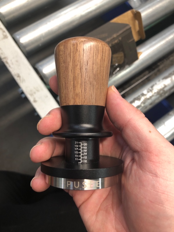 Photo 2 of (READ FULL POST) PUSEE 53.3mm Espresso Tamper, Calibrated Tamper with 30lbs Double Spring Loaded Tamper Walnut Wood Coffee Tamper for Barista Home,Stainless Steel Base Tamper Espresso Tool Fits 54mm Portafilters