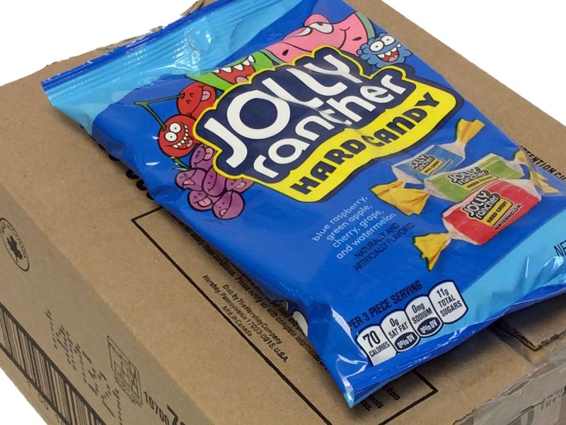 Photo 1 of **9/2025 NON-REFUNDABLE**Jolly Rancher Hard Candy - Green Apple Blue Raspberry Cherry Watermelon Grape - Individually Wrapped Trans Fat Free - 7 Oz - 12 / Carton