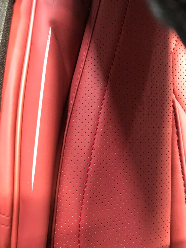 Photo 1 of **TOP SET COVER DAMAGED**
TINRAIYANG Car Seat Covers Full Set, Breathable Leather Automotive Front and Rear Seat Covers & Headrest, Universal Automotive Vehicle Seat Cover for Most Sedan SUV Pick-up Trucks, Wine Red